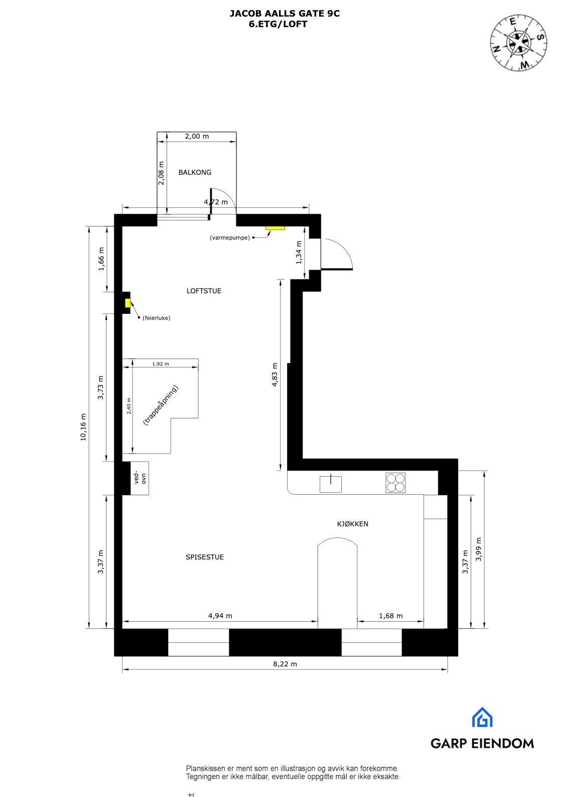 Planløsningen i 6. etasje. Galleribilde