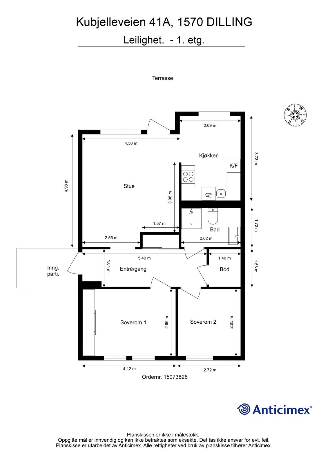 Leiligheten disponerer også carport med bod Galleribilde
