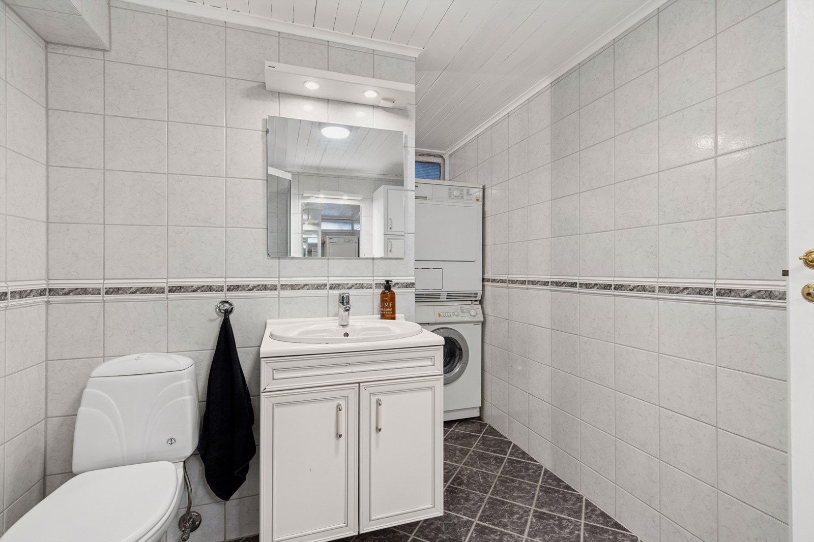 Her er det opplegg for både vaskemaskin og tørketrommel. Galleribilde