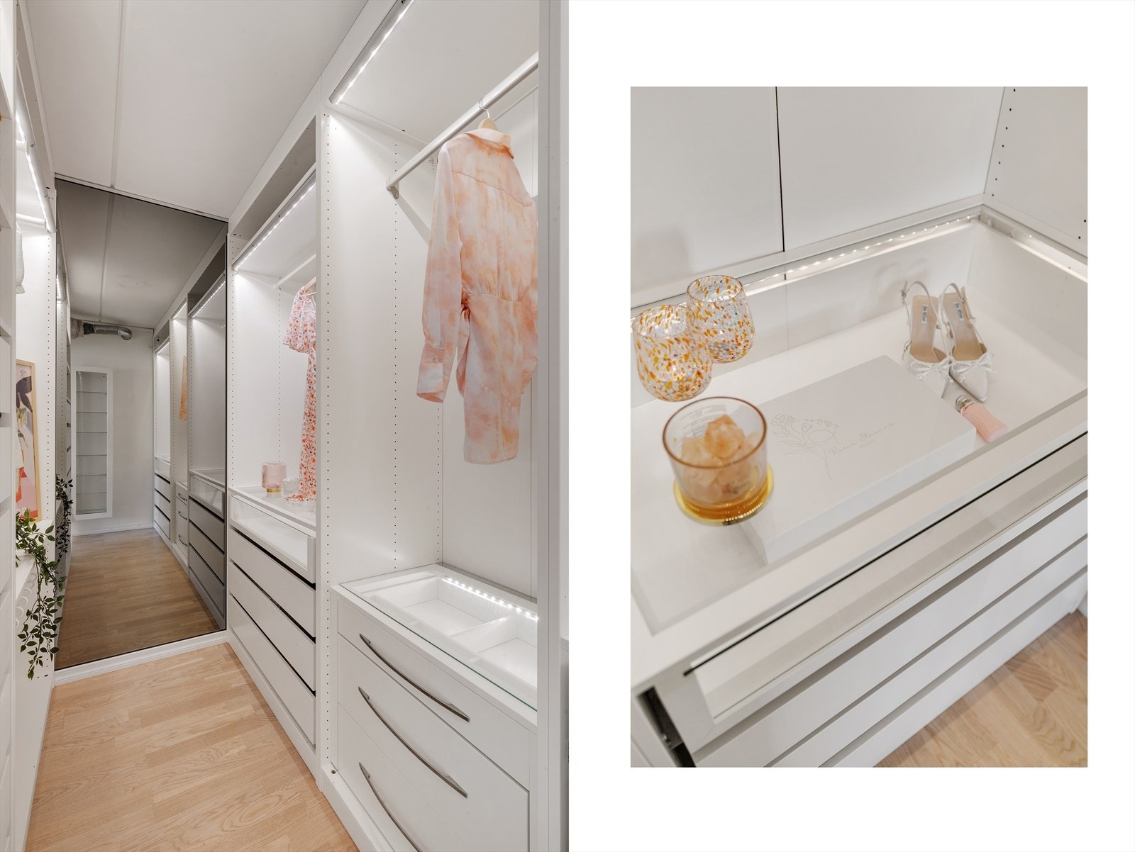 - Walk-in-closet er en stor drøm for mange. Et helt rom godt organisert i hyller - Galleribilde
