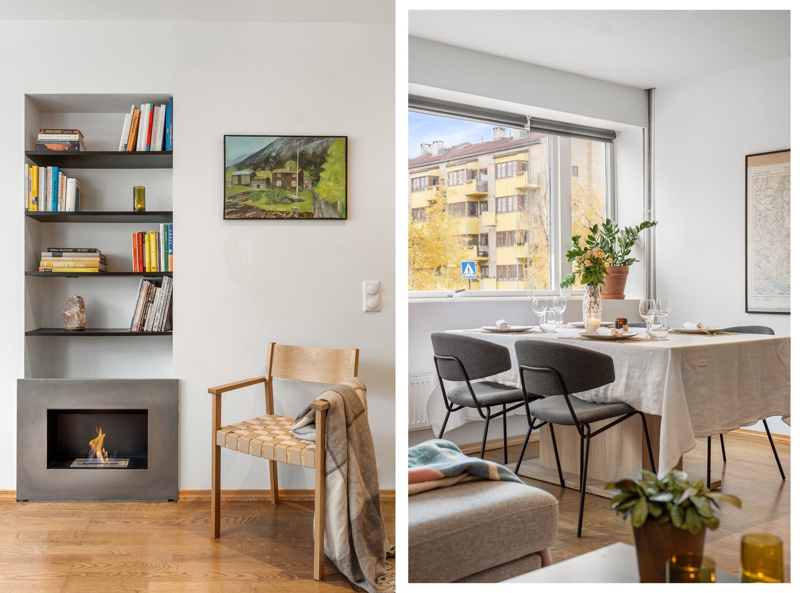 Fin biopeis med integrert bokhylle Galleribilde