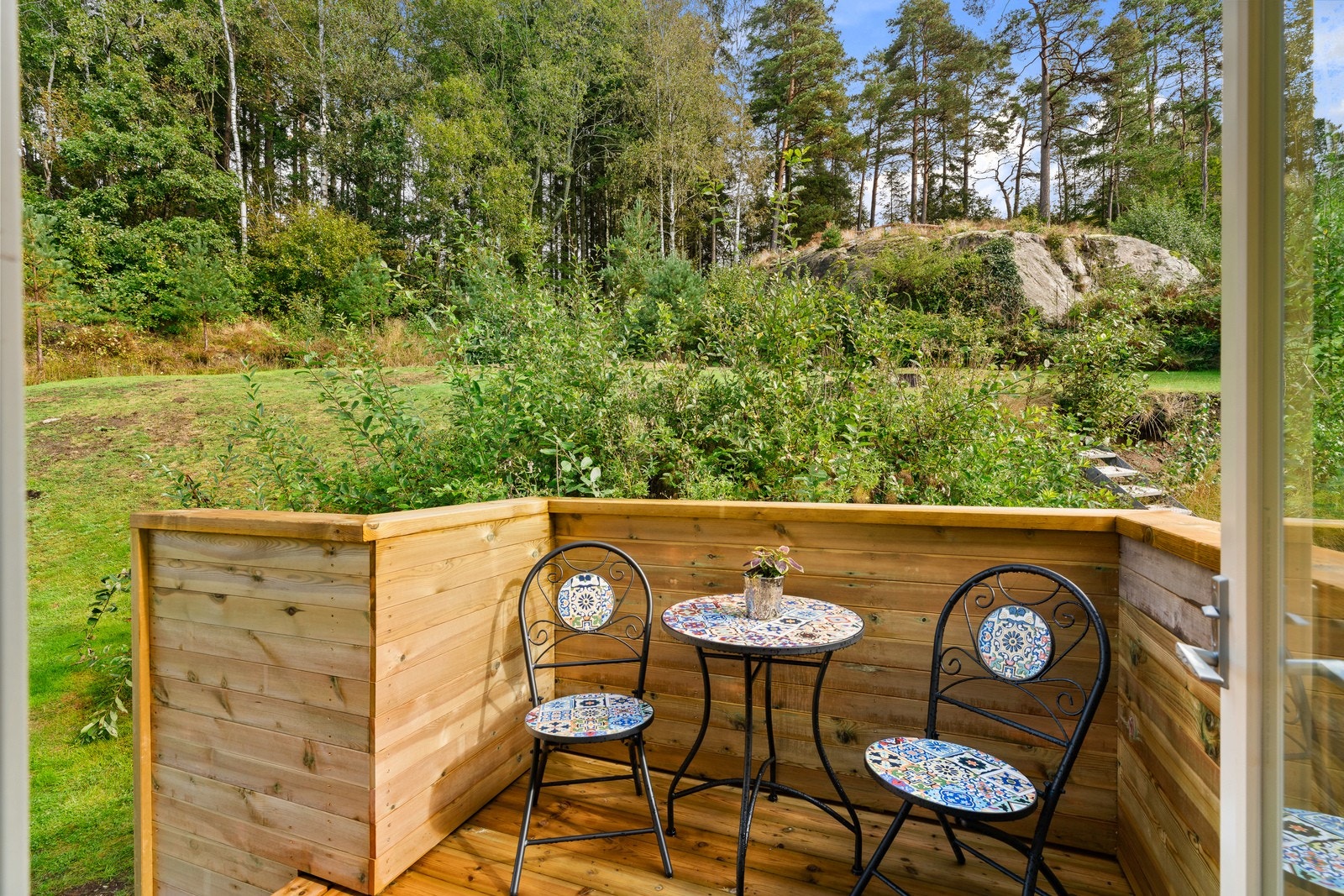 Her har man plass til en koselig sittegruppe. Galleribilde