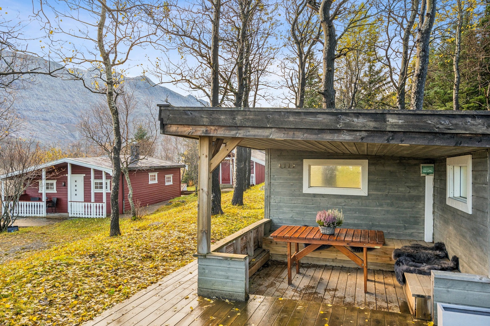 ..en lun og sjarmerende koie, perfekt for hyggelige sammenkomster Galleribilde