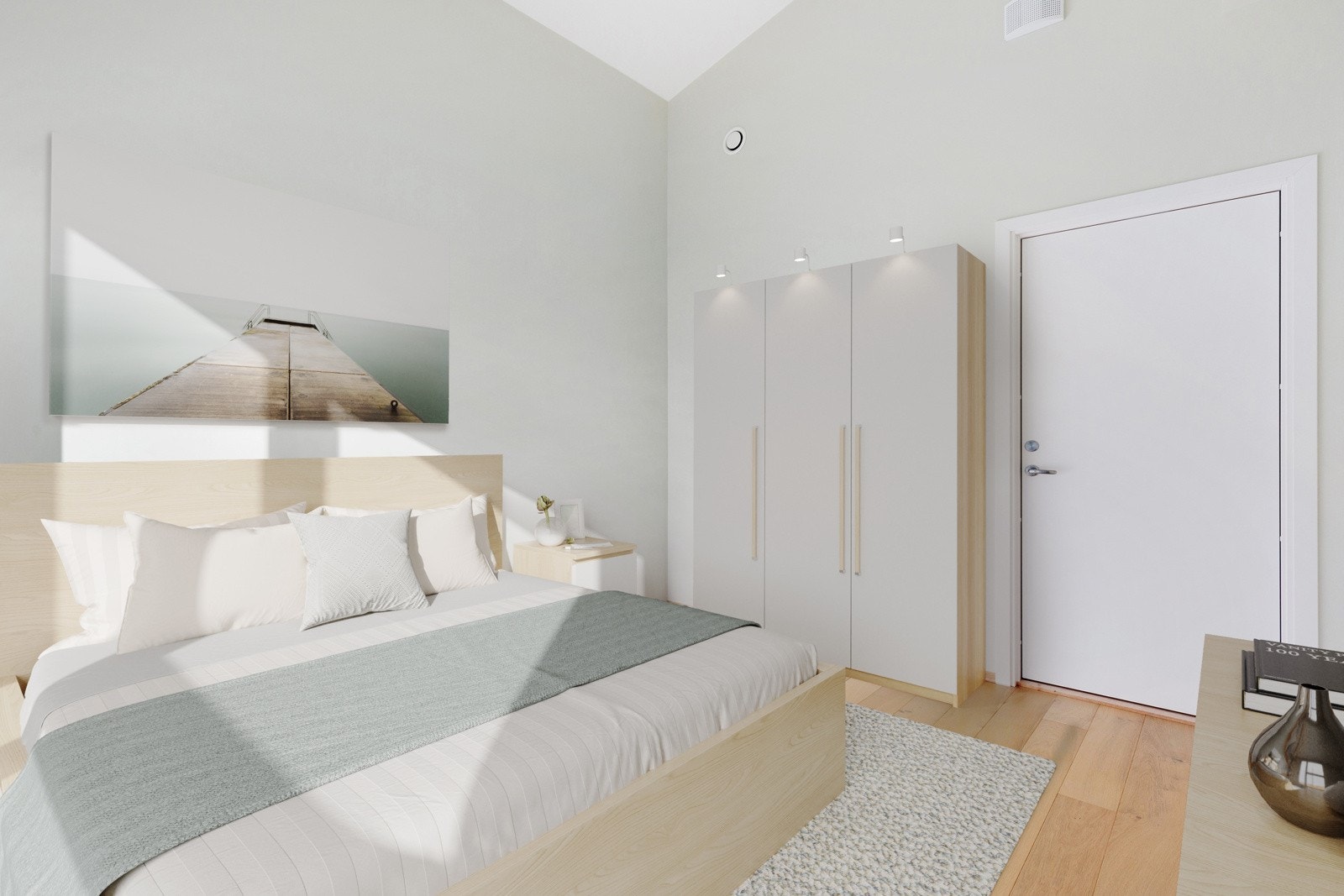 Det er også garderobeskap på soverommet - digitalt stylet Galleribilde