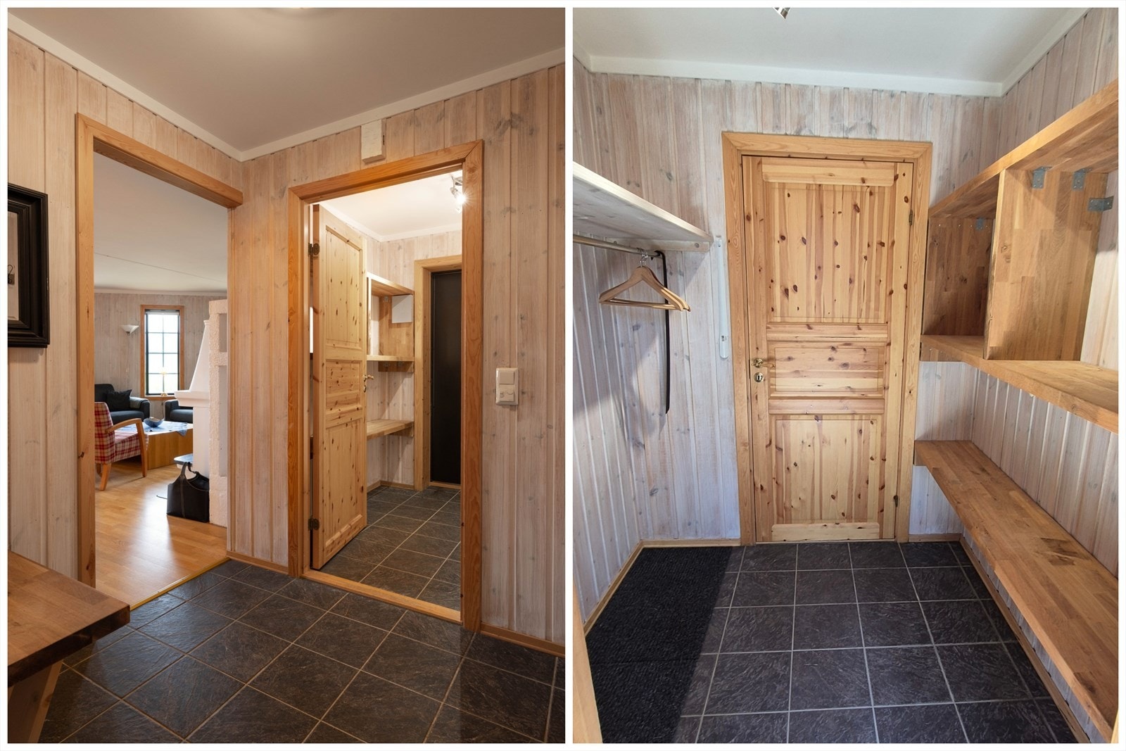 Entre med varmekabler i gulv. Galleribilde