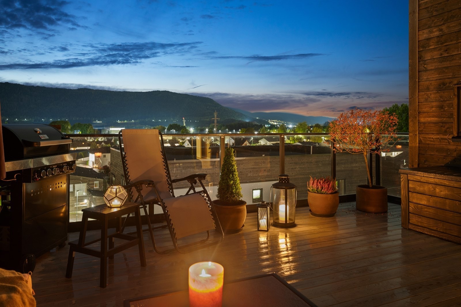 Det er flott utsikt fra altanen. Galleribilde