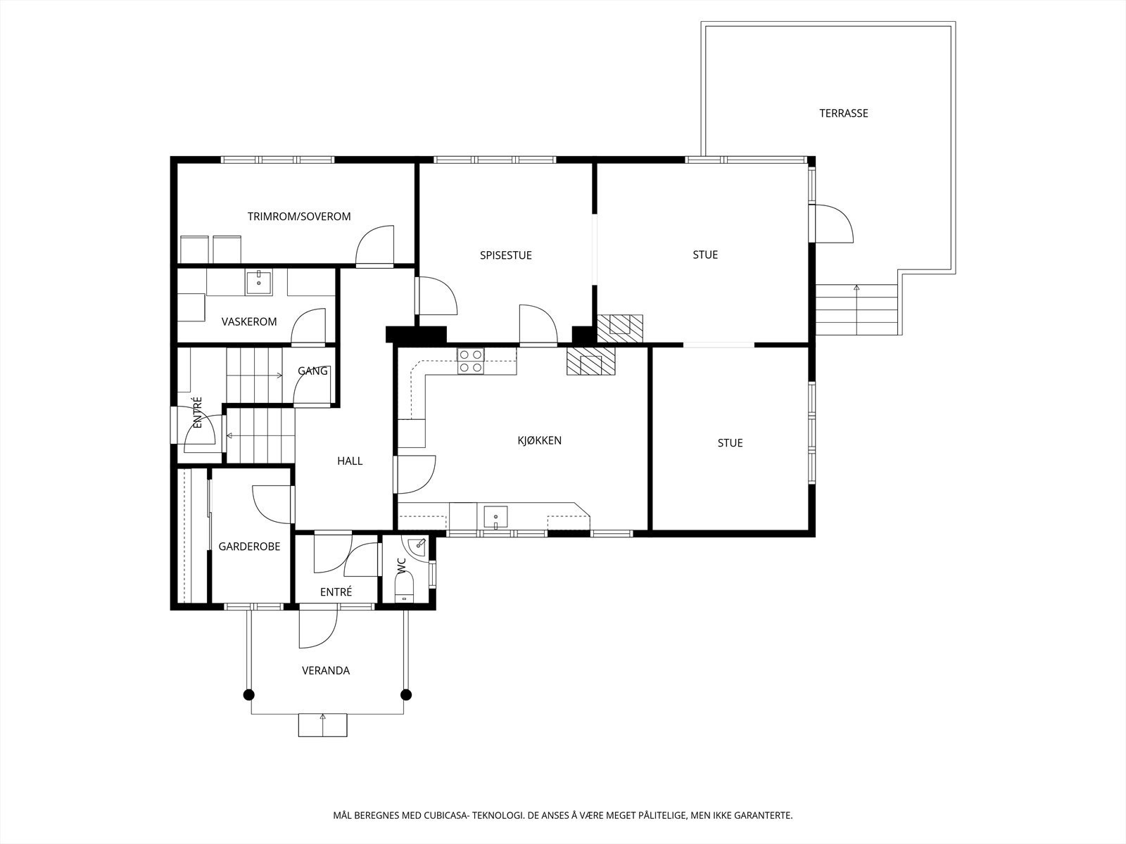 Plantegning 1. etasje Galleribilde
