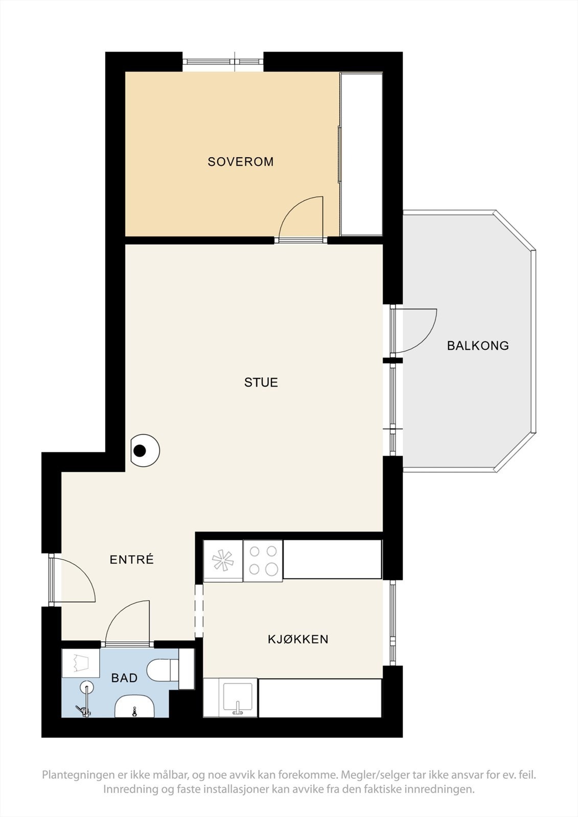 Dette er en praktisk og velholdt 2-roms med en godt utnyttet planløsning. Galleribilde