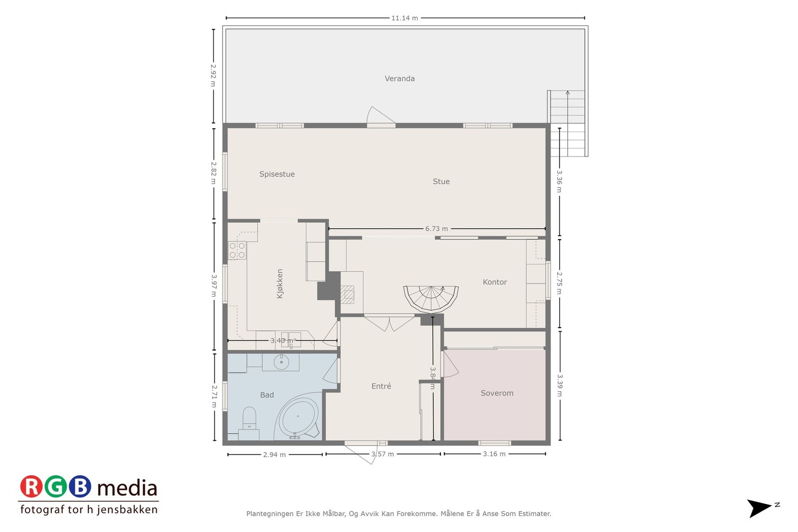 Plantegning 1. etasje Galleribilde