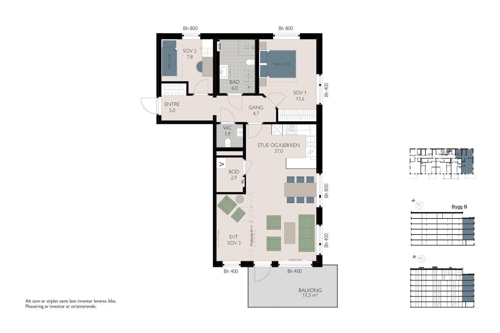 Salgstegning/ plantegning for A-H0501 Galleribilde