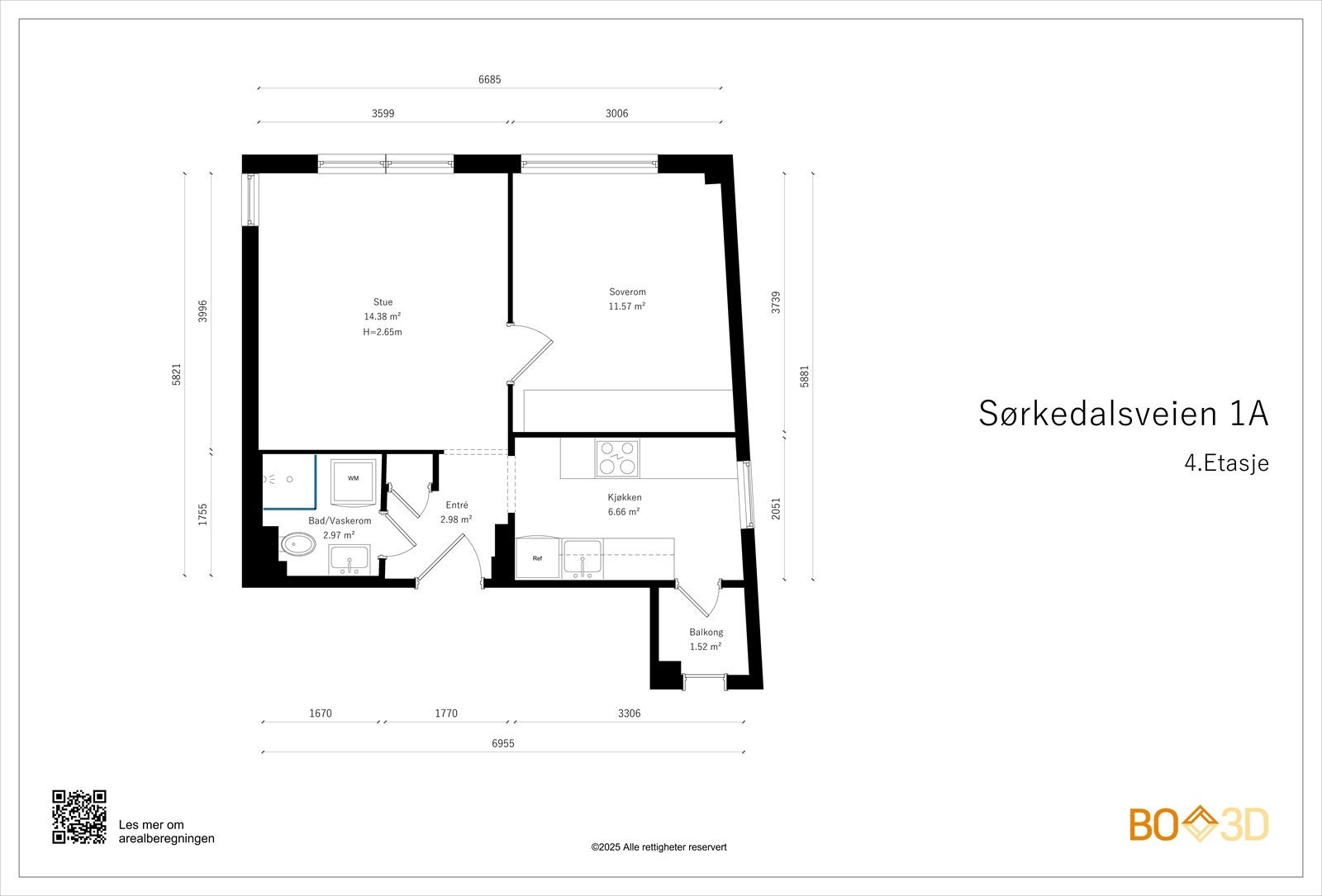 Boligen har separat kjøkken Galleribilde