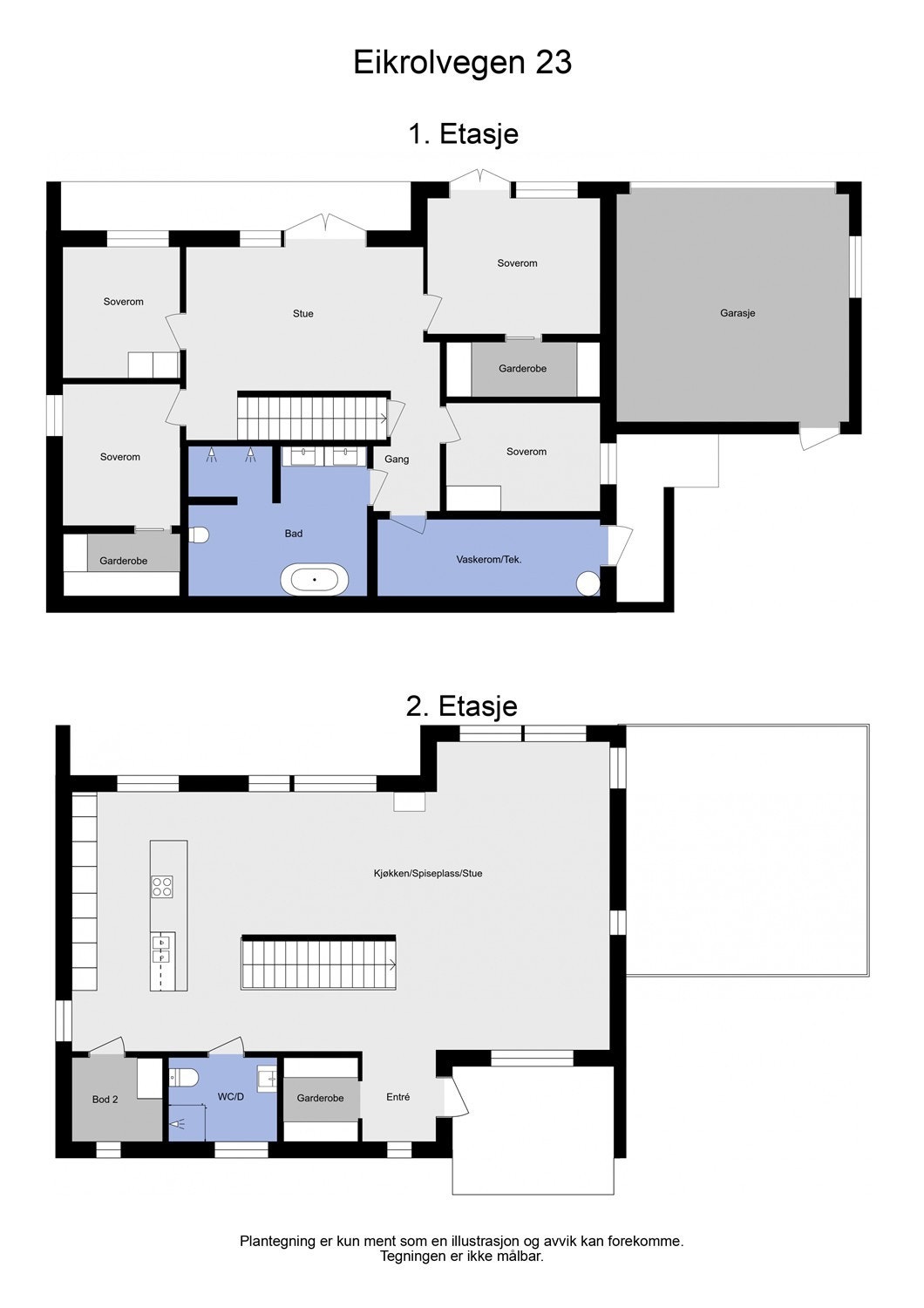 Eikrolvegen 23 - 2D - Begge etasjer Galleribilde