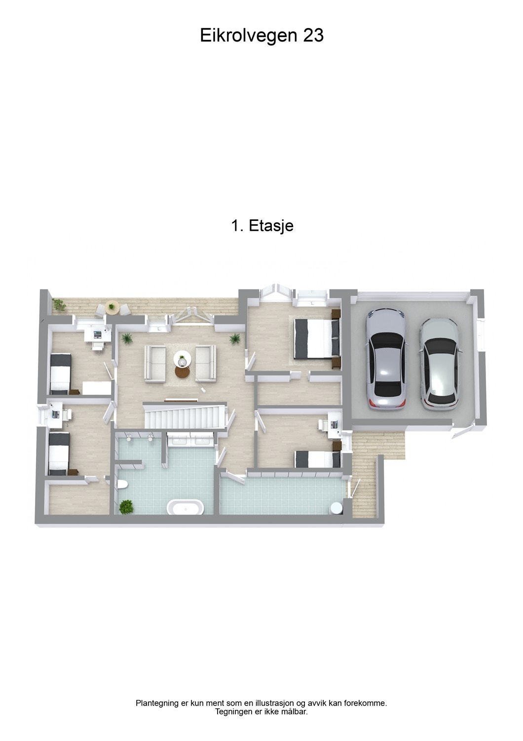 Plantegning - 1. etasje - 3D Galleribilde
