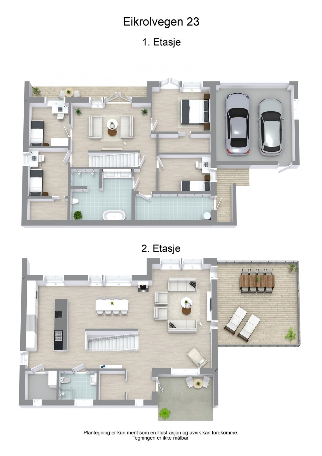 Eikrolvegen 23 - 3D - Begge etasjer Galleribilde