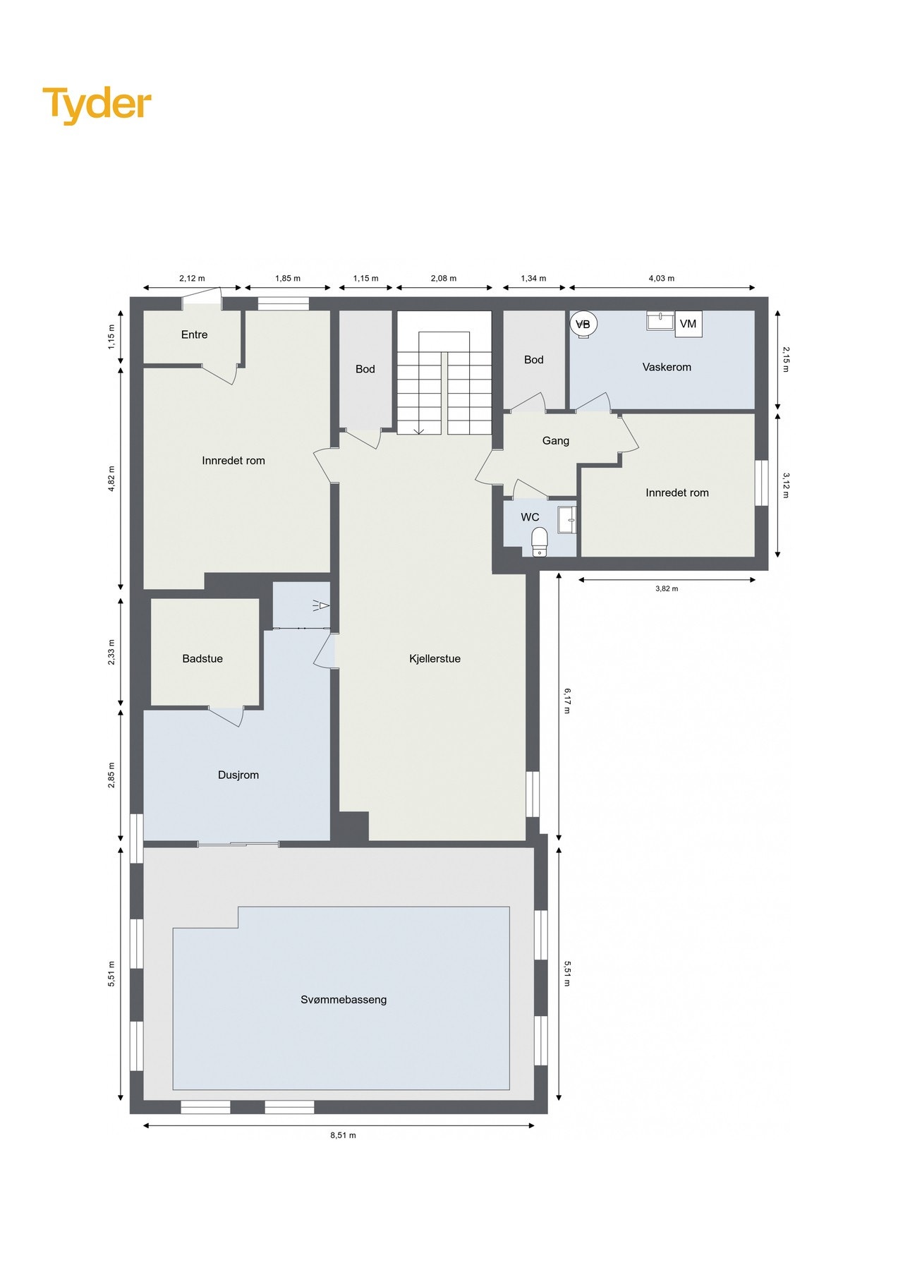 Plantegning u. etasje. Galleribilde