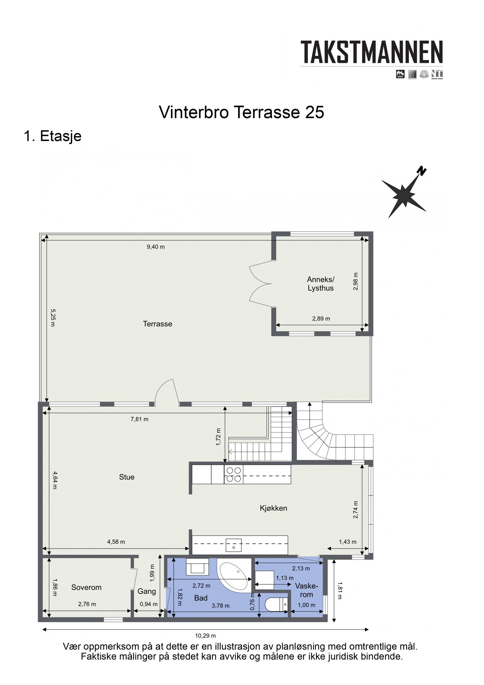 Plantegning 1 etasje. Galleribilde
