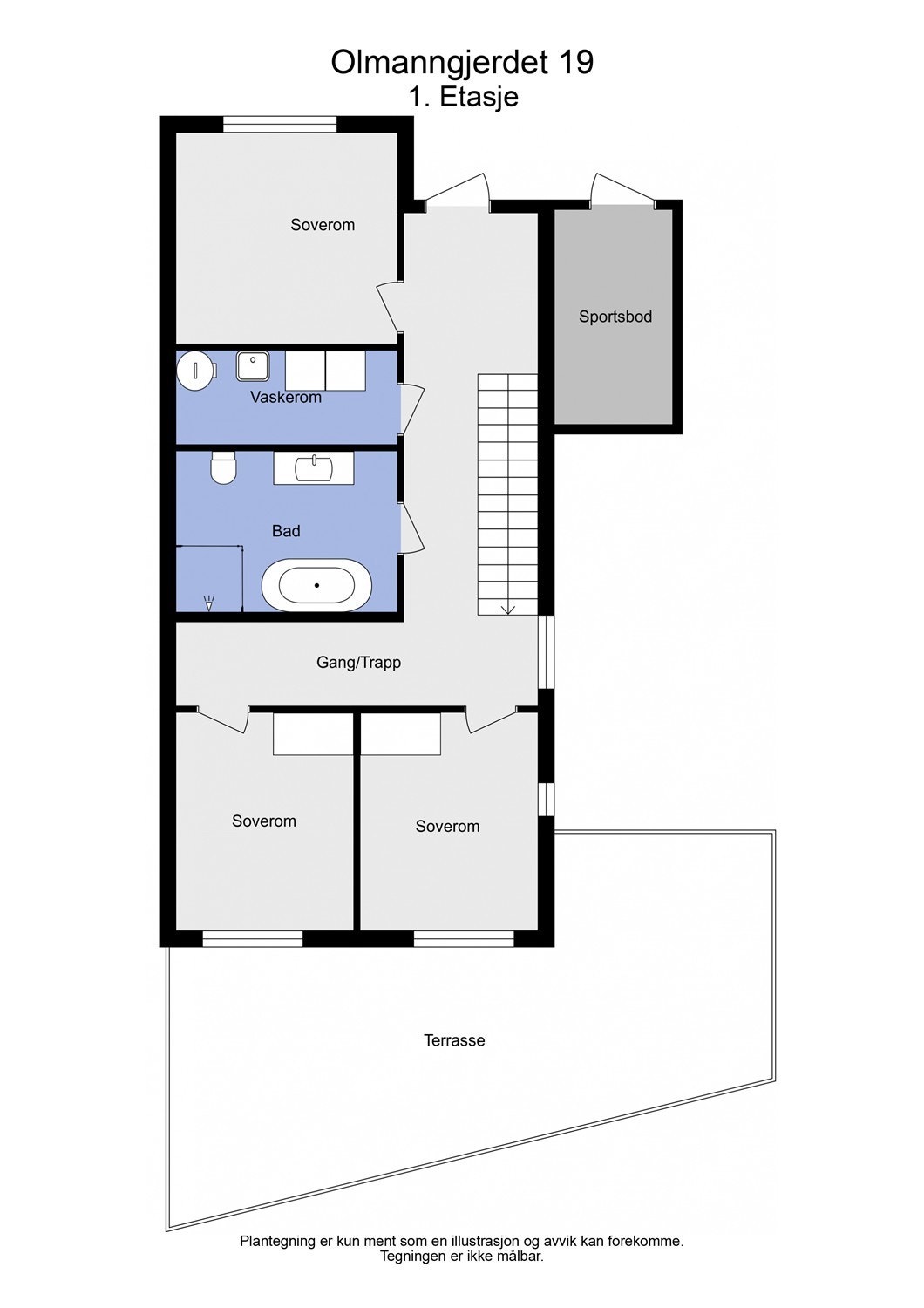 Plantegning 1. etasje Galleribilde