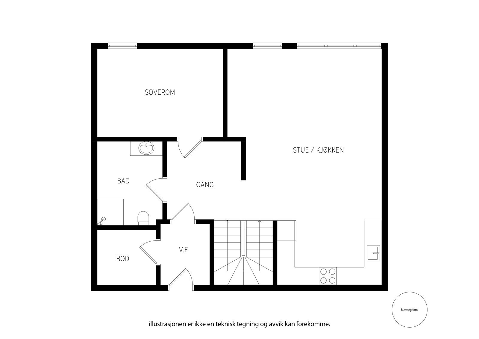 Plantegning 1. plan Galleribilde