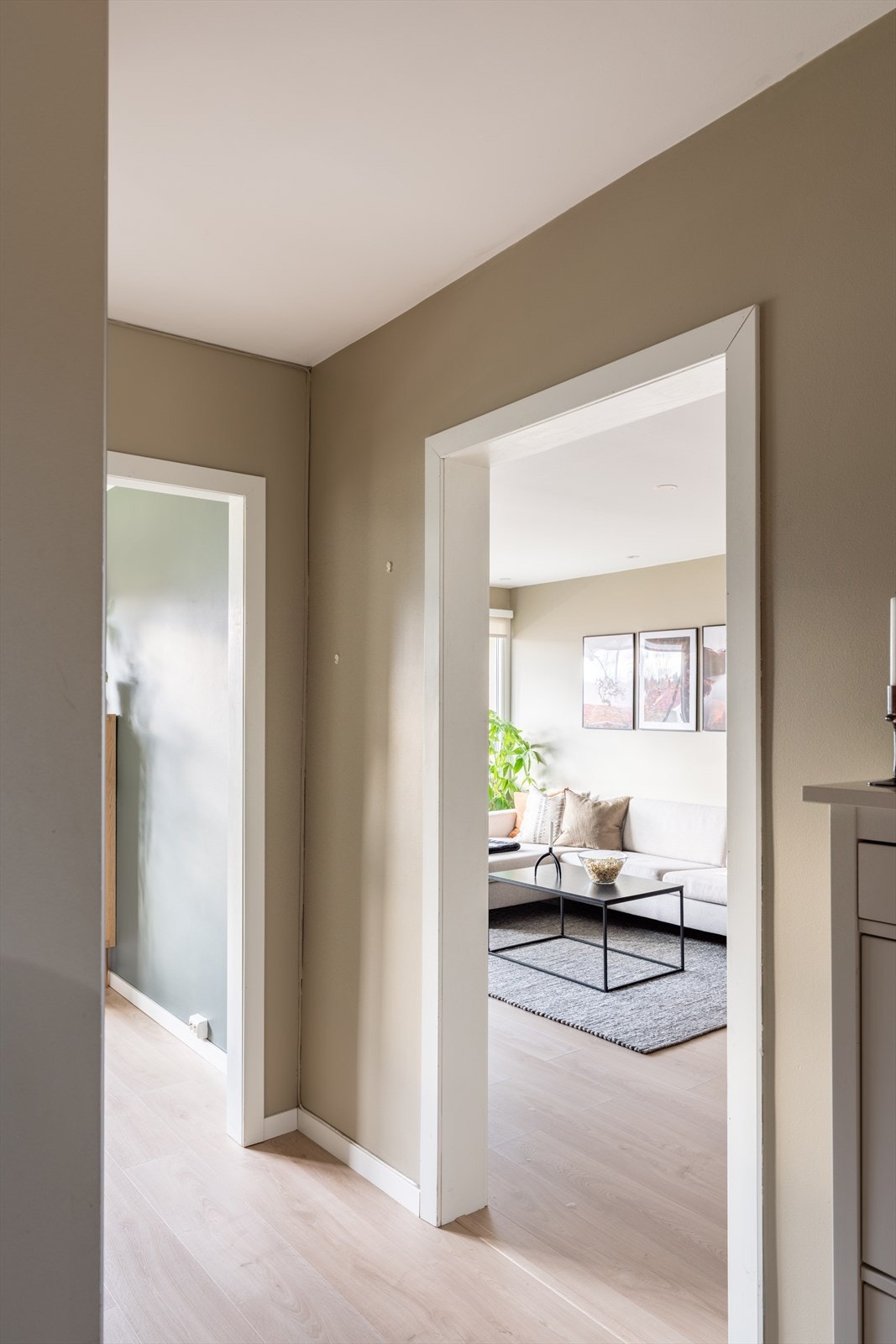 Entréen gir et godt førsteinntrykk av leiligheten, og er et fint første møte med denne smakfulle leiligheten. Galleribilde