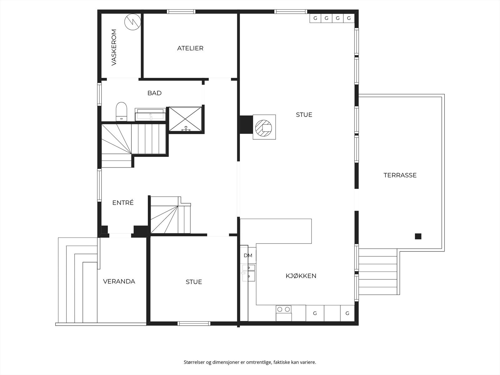 Plantegning 1.etg. Galleribilde