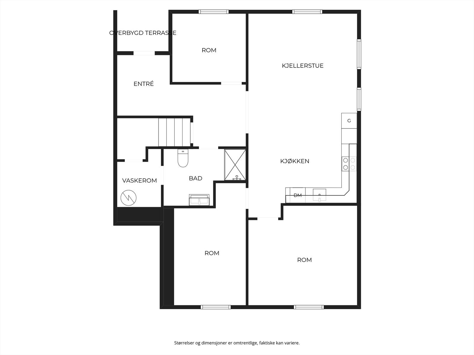 Plantegning hybel. Galleribilde