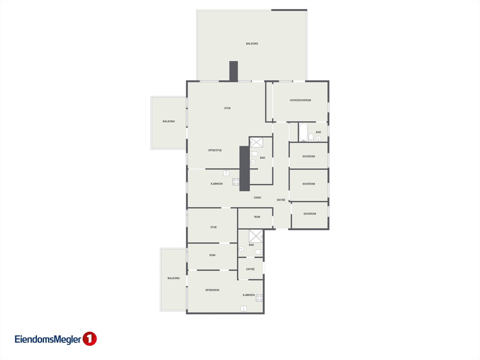 Plantegning av leiligheten med hybeldel. Galleribilde