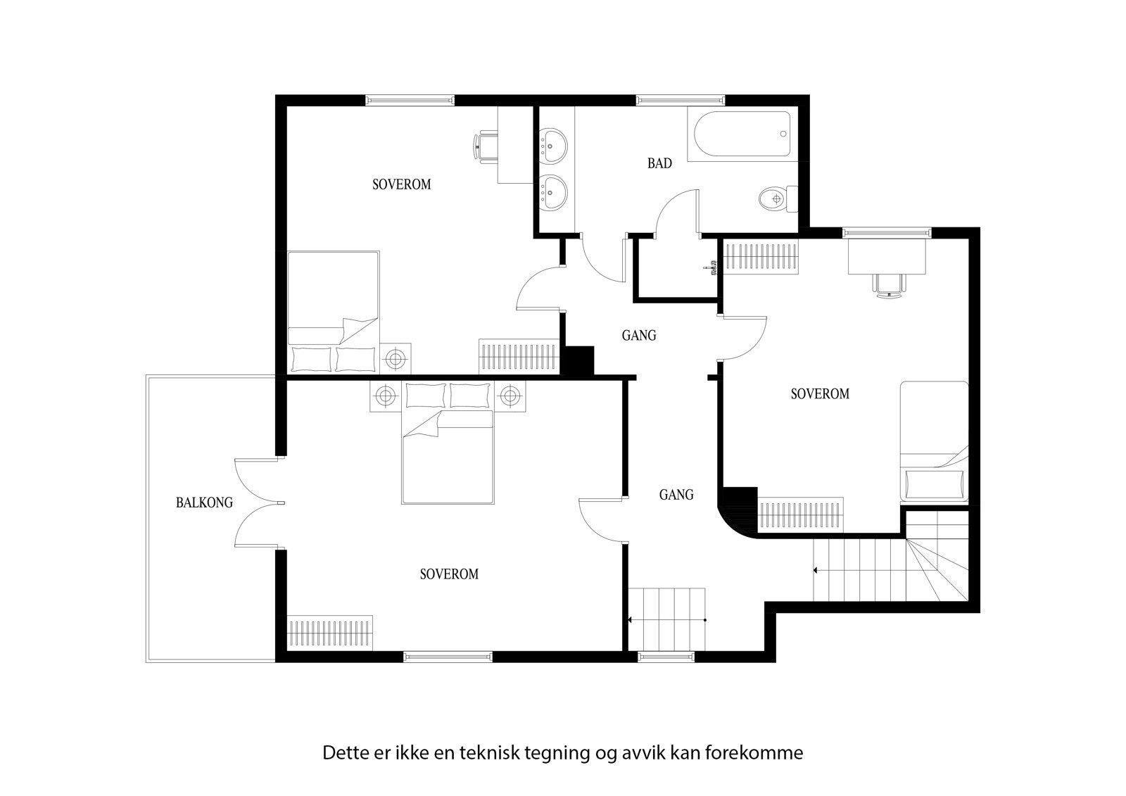 Planløsning 2. etasje Galleribilde