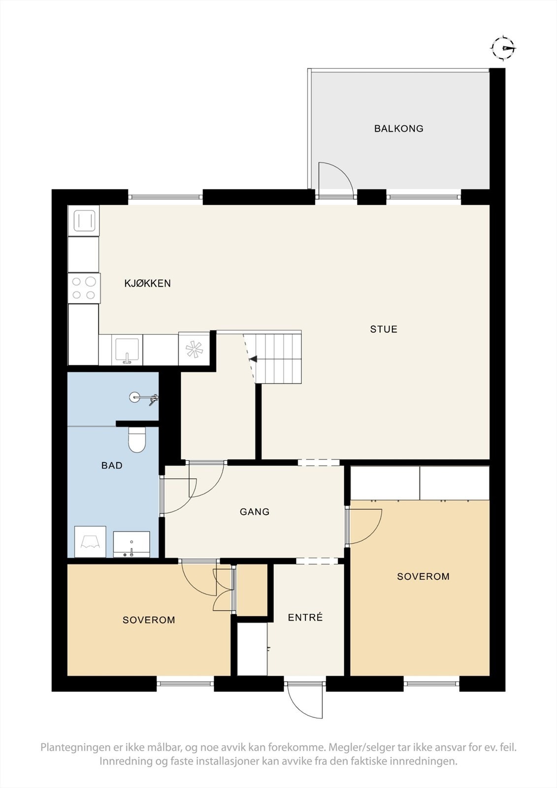 Plantegning 1 etg. (byggets andre etasje). Galleribilde