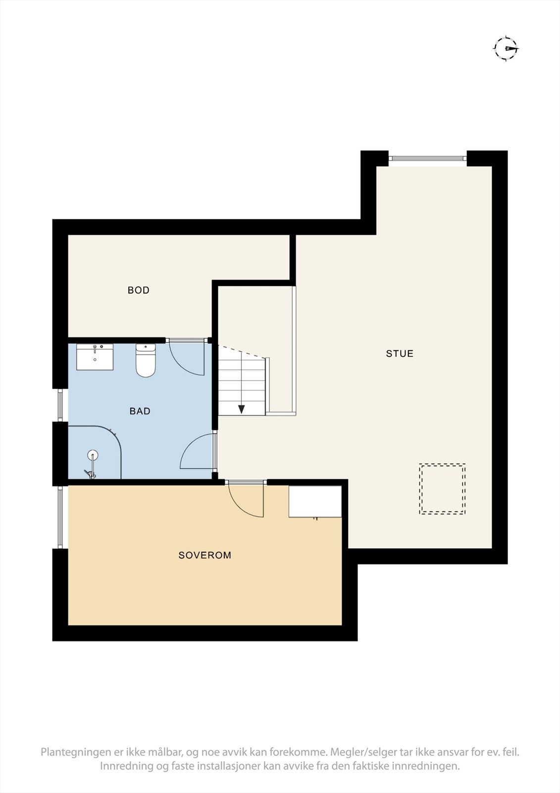 Plantegning, 2 etg. (byggets tredje etasje/loftsplan). Galleribilde