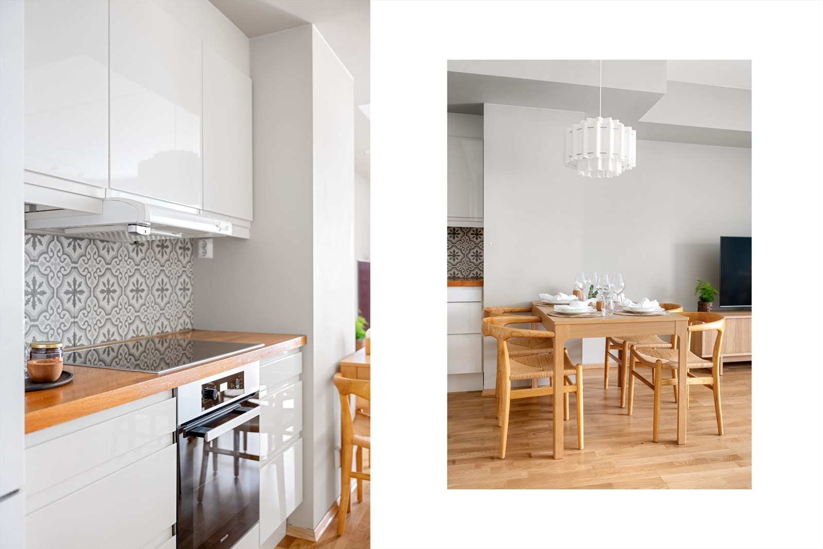 Kjøkkenet er stilrent og funksjonelt med HTH-innredning i glatte fronter. Galleribilde