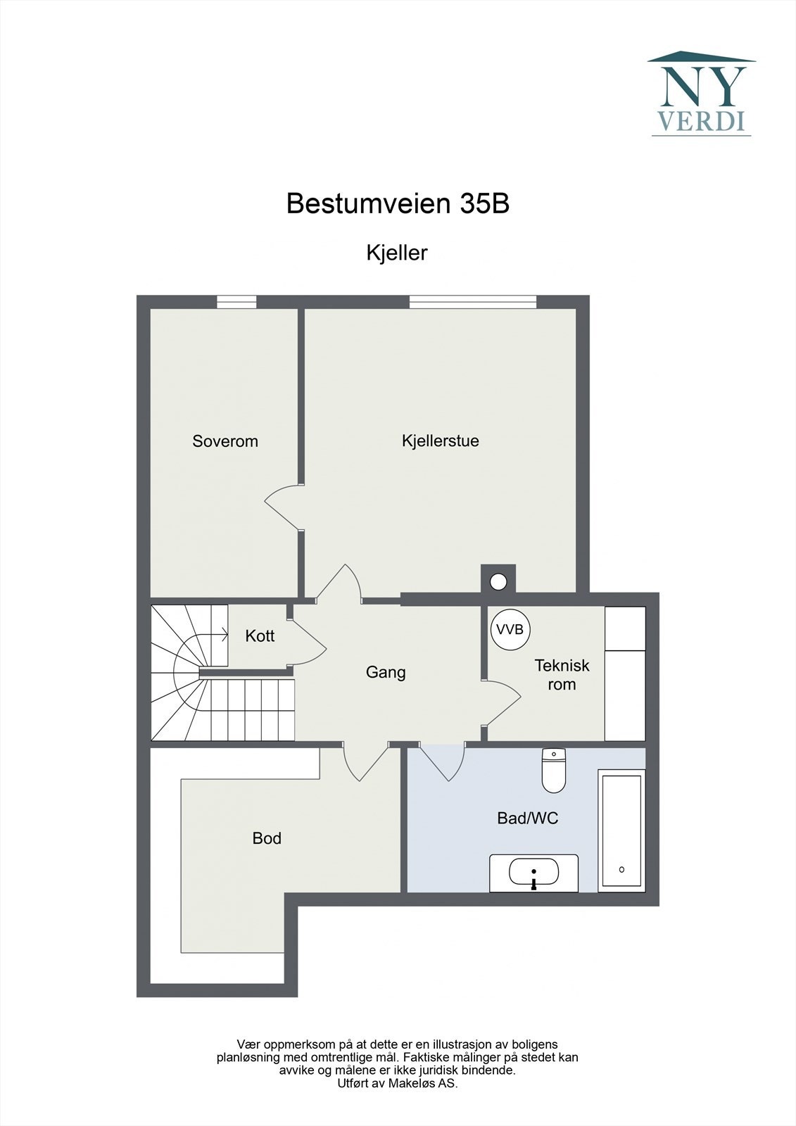 Plantegning, kjeller. Galleribilde