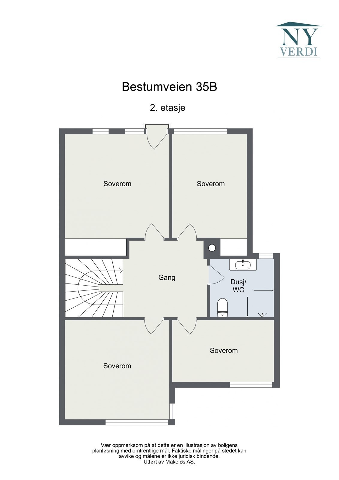 Plantegning, 2. etasje. Galleribilde