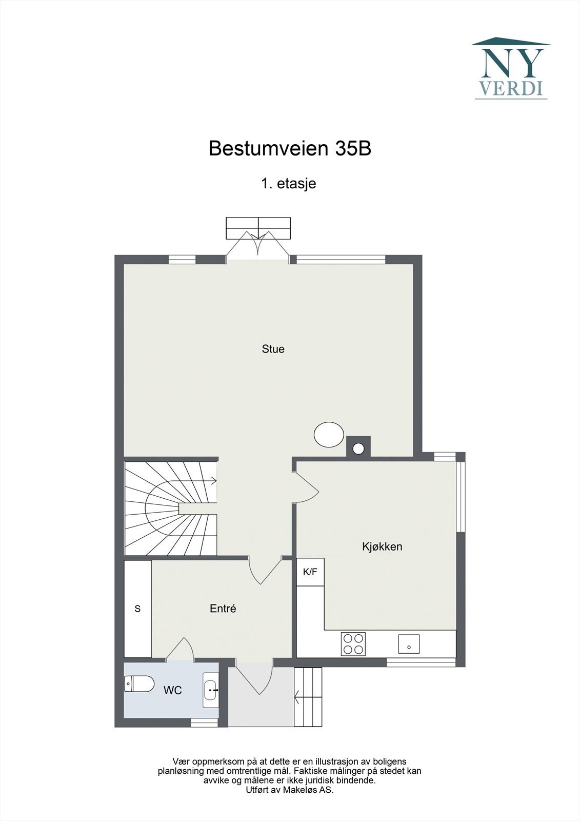 Plantegning, 1. etasje. Galleribilde