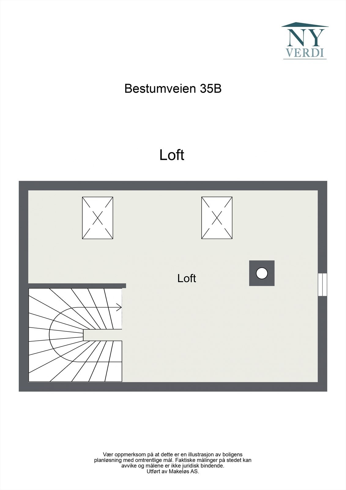 Plantegning, loft. Galleribilde