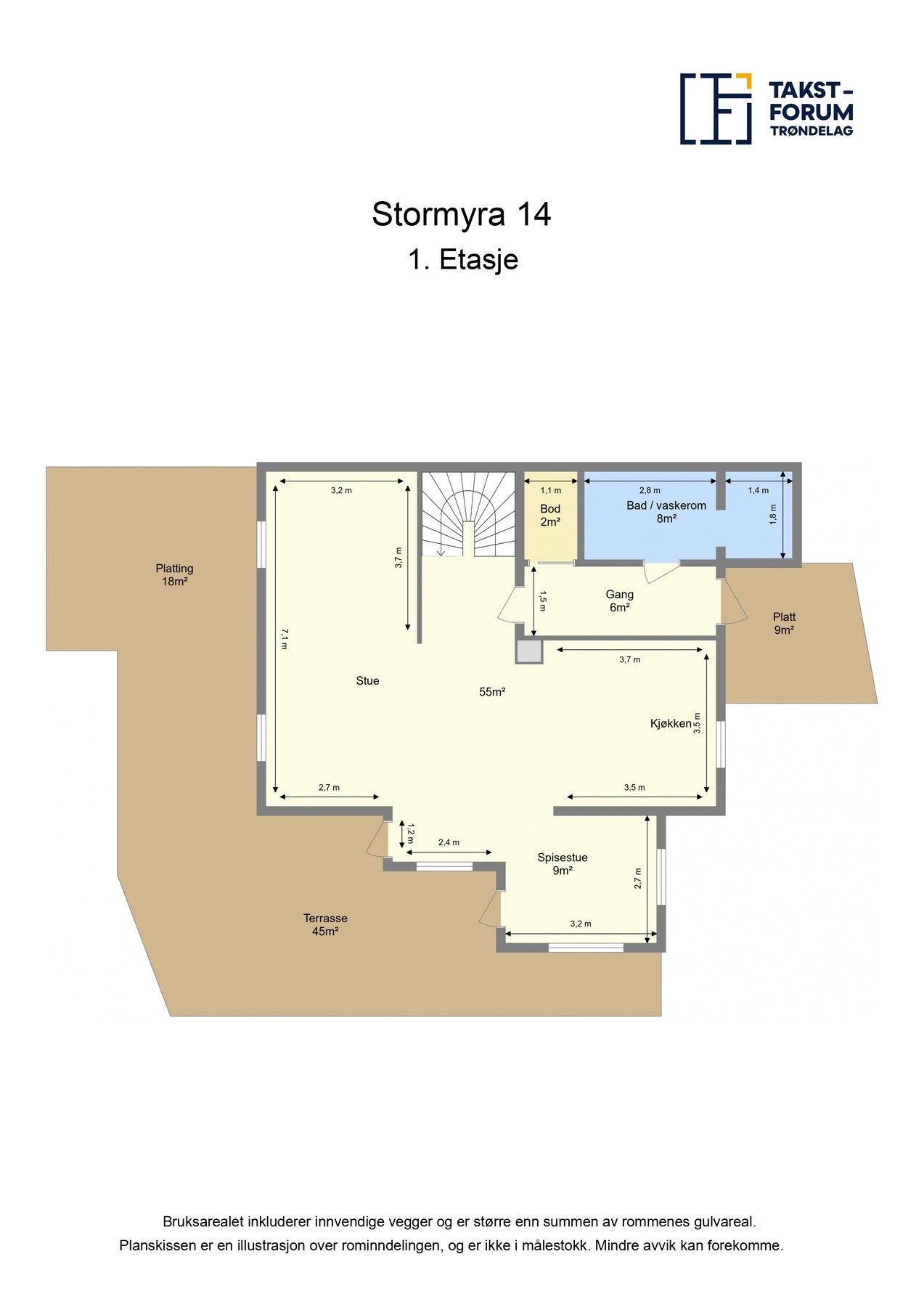 Plantegning - 1. etasje. Galleribilde