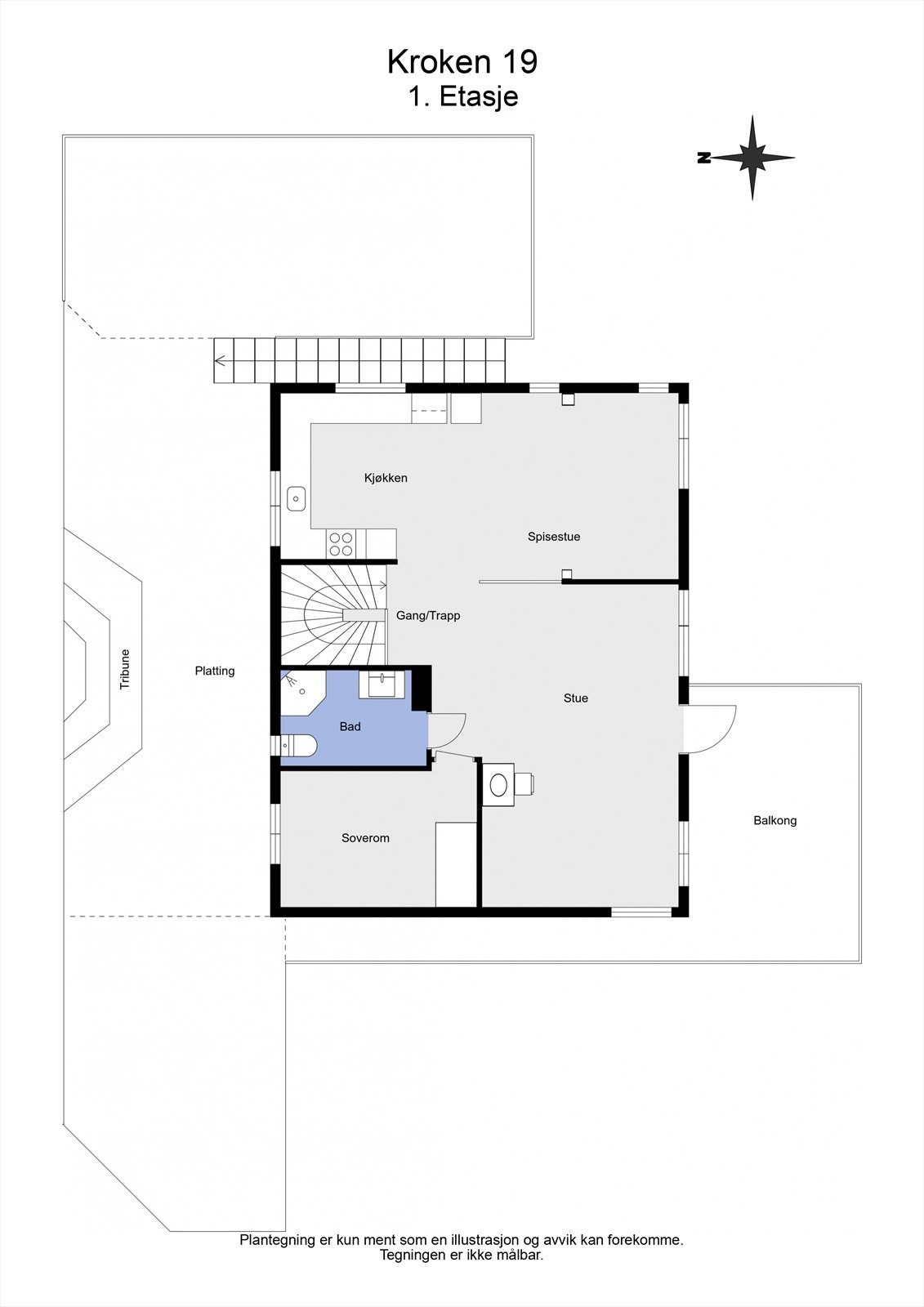 2 D plantegning hovedetasje Galleribilde