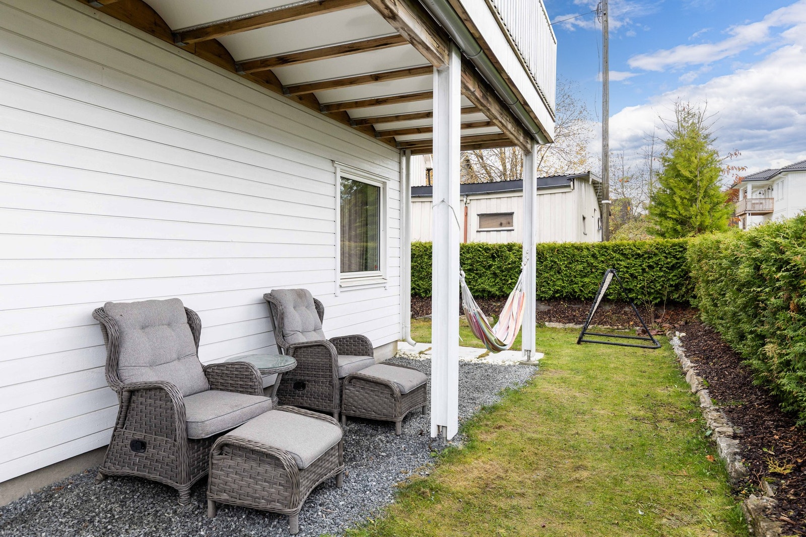 Fin og lun plass uten terrassen. Galleribilde