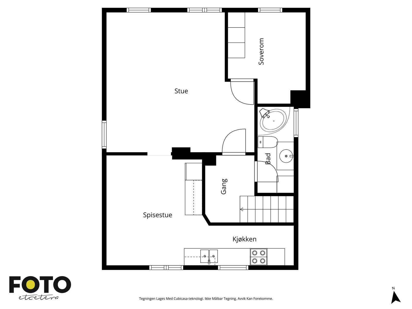 Plantegning 2.etg. Merk at endringer i planløsning ikke er byggemeldt, se info under innhold i prospekt Galleribilde
