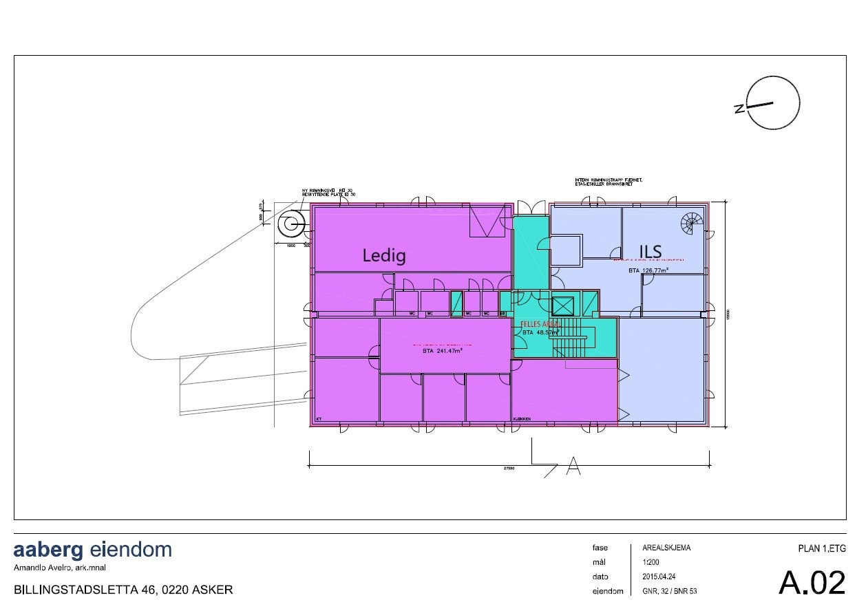 Planskisse 1 etg. Galleribilde