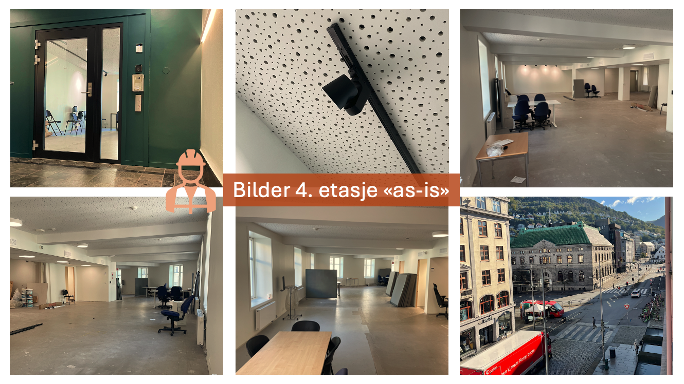 Lokalet er på ca. 400 m2 og er klar for tilpasning for leietaker Galleribilde