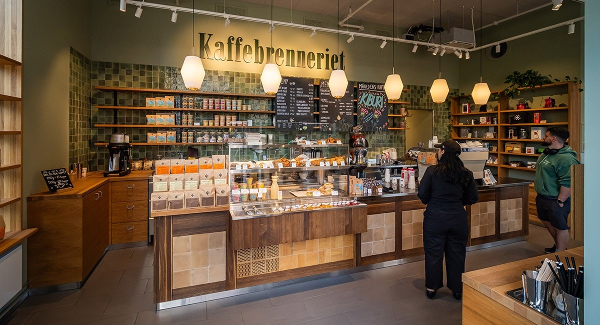 Kaffebrenneriet har etablert seg i Veksthuset og er med på å trekke folk til området Galleribilde
