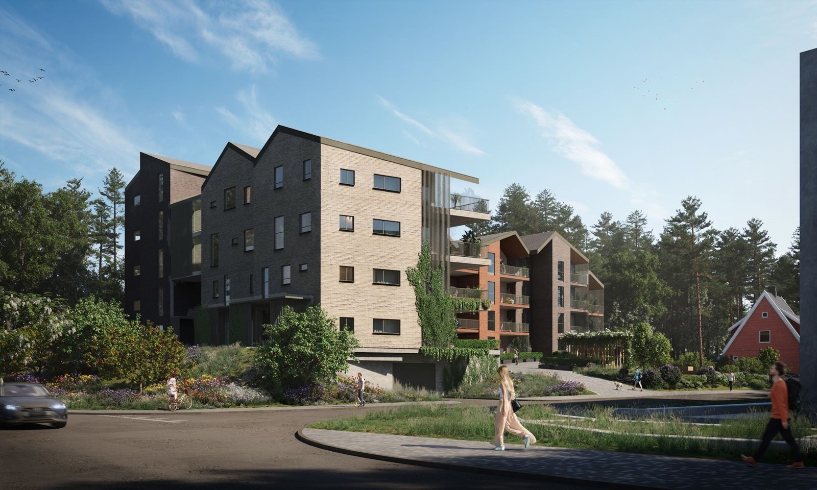 Østre Linje arkitektur og landskap har tegnet byggene hvor det er lagt stor vekt på arealeffektive planløsninger som ivaretar eiendommens gode lysforhold. Galleribilde