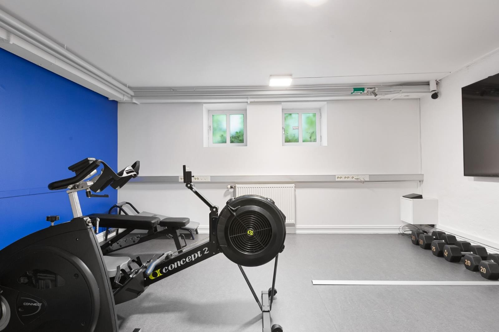 Eget treningsrom i bygget. Galleribilde