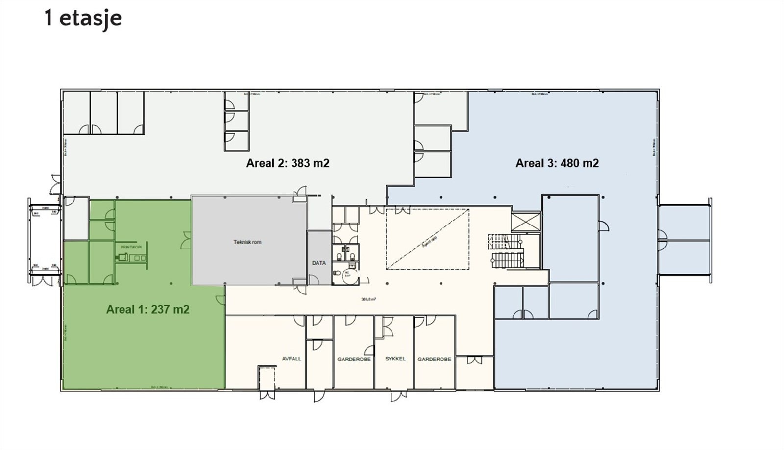 Areal 1 som leies ut Galleribilde