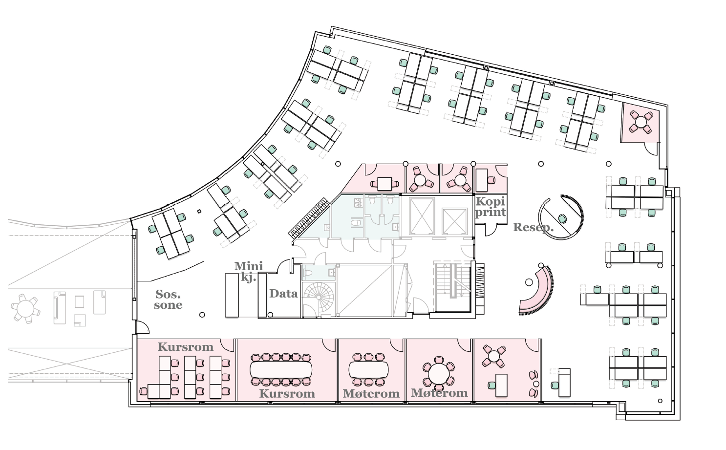 Plantegning 5.etg. - Lysaker Torg 45. Galleribilde