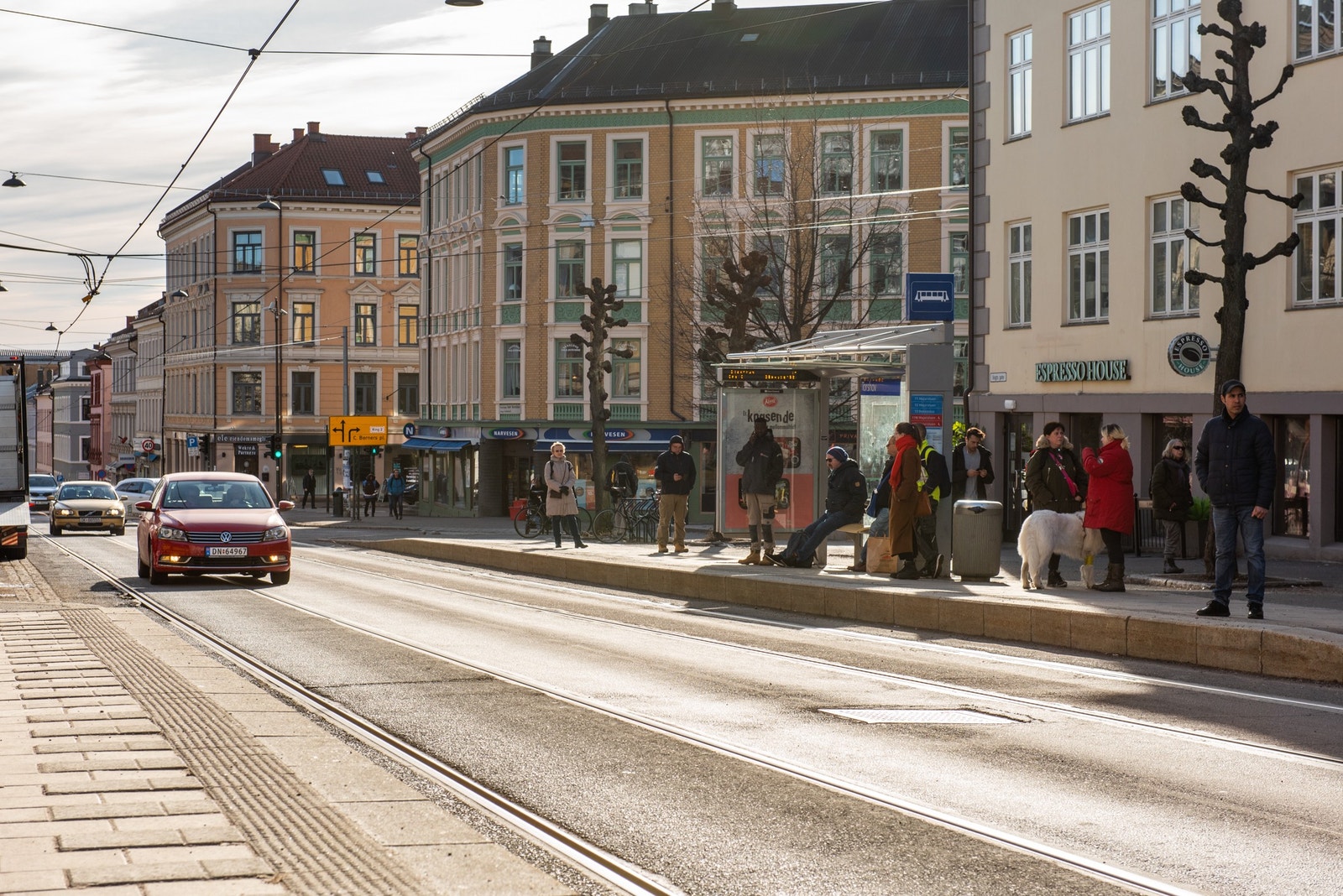 Etabler deg i et tettbygd sted, med mye trafikk. Galleribilde