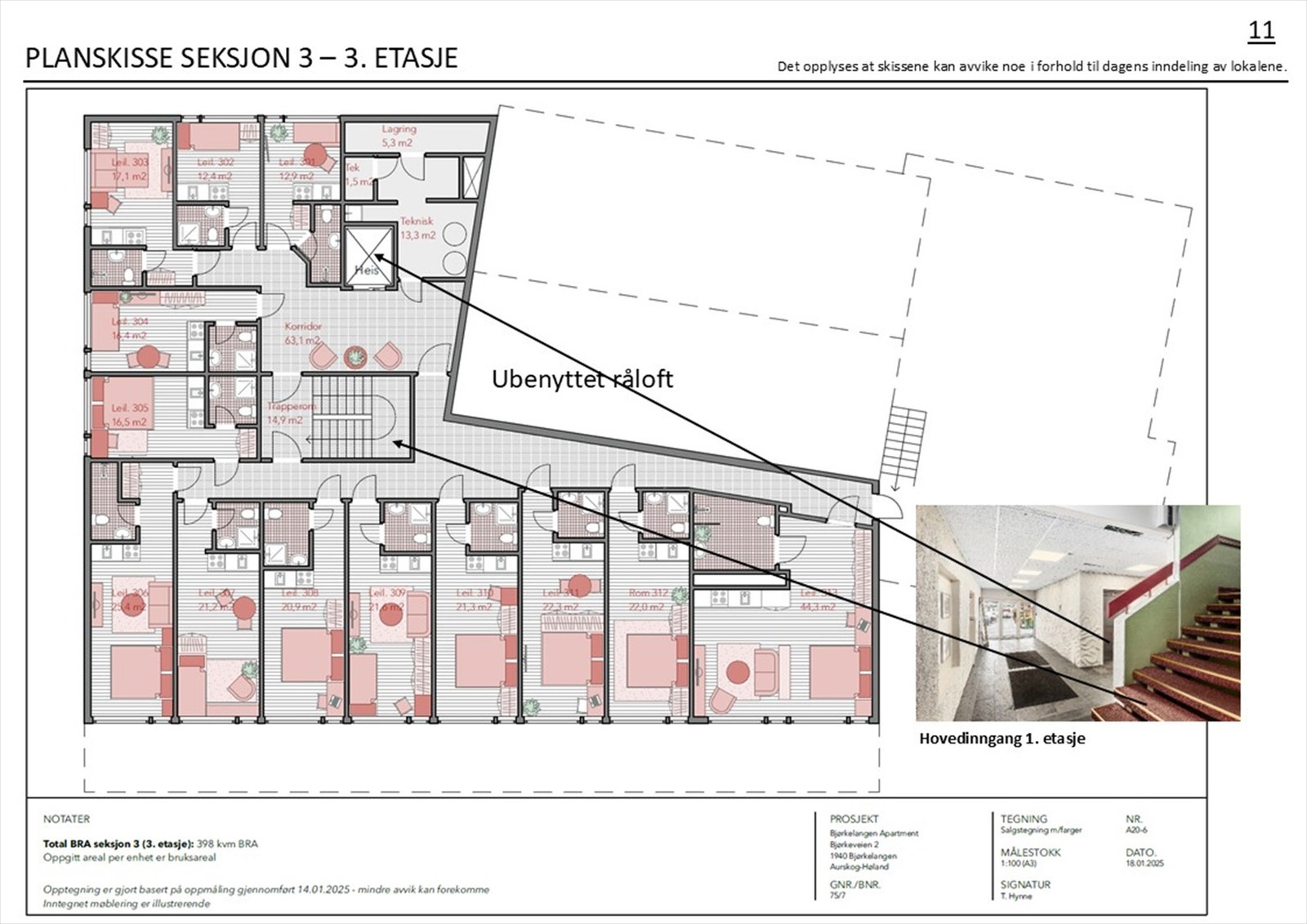 Planskisse 3. etasje. Galleribilde