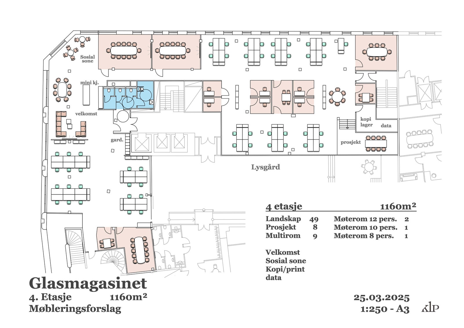Planskisse hele 4 etg 1160 kvm Galleribilde