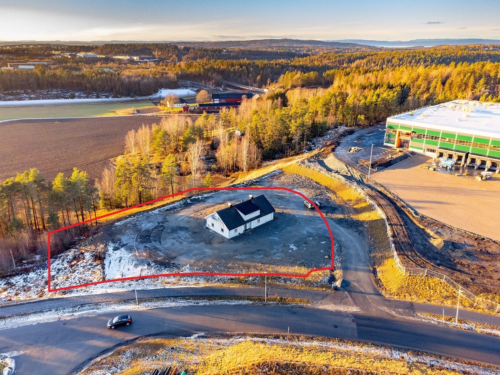 Droneperspektiv i retning Mosseporten Galleribilde