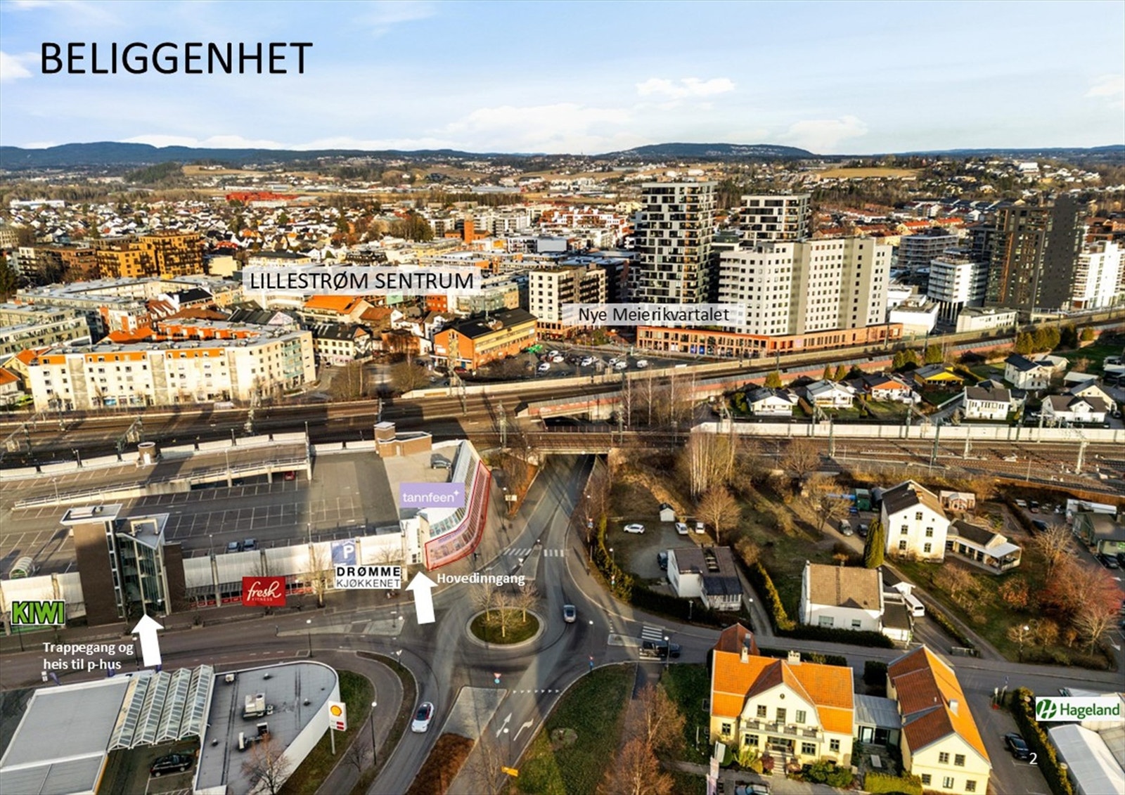 Gangavstand til Lillestrøm stasjon og øvrig sentrum. Kun 10 min. med tog til Oslo sentrum. Galleribilde